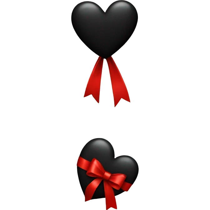 black heart with red bow emoji