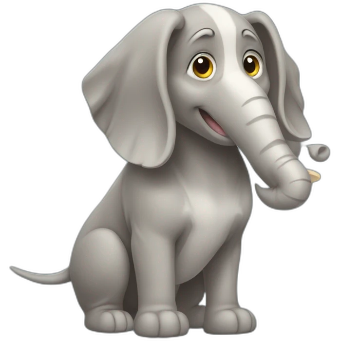 Chien sur éléphant emoji