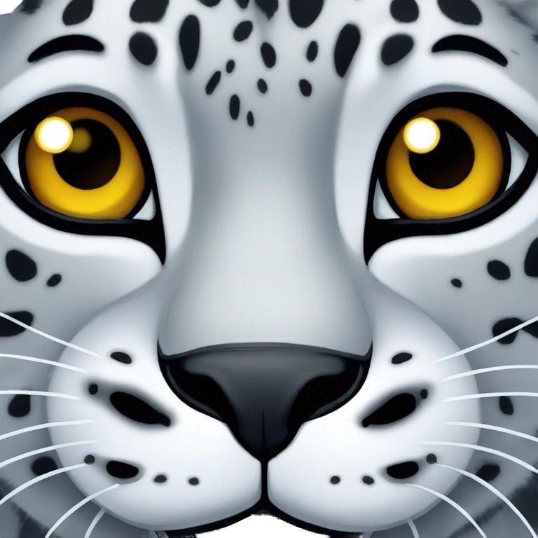 snow leopard winking emoji