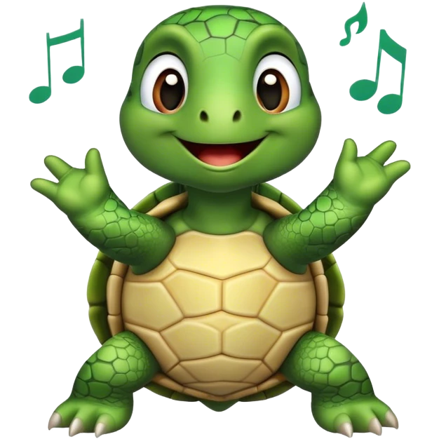 turtle singing emoji
