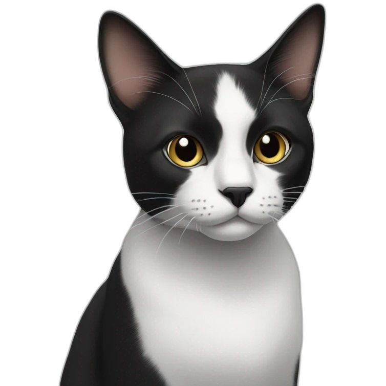 Black and white cat with a Black nose emoji