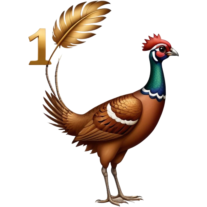 pheasant holding number 1 sign emoji
