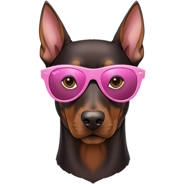 doberman with pink rayban sunglasses emoji