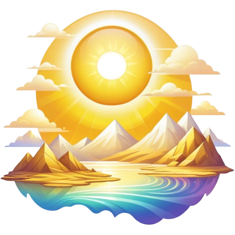 Epic complex detailed iridescent gradients white golden bright light solarpunk sunny aesthetic-scenery emoji