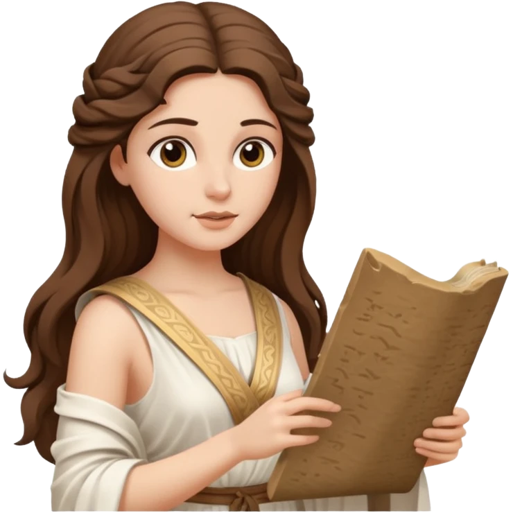 ancient greek woman reading a scroll emoji