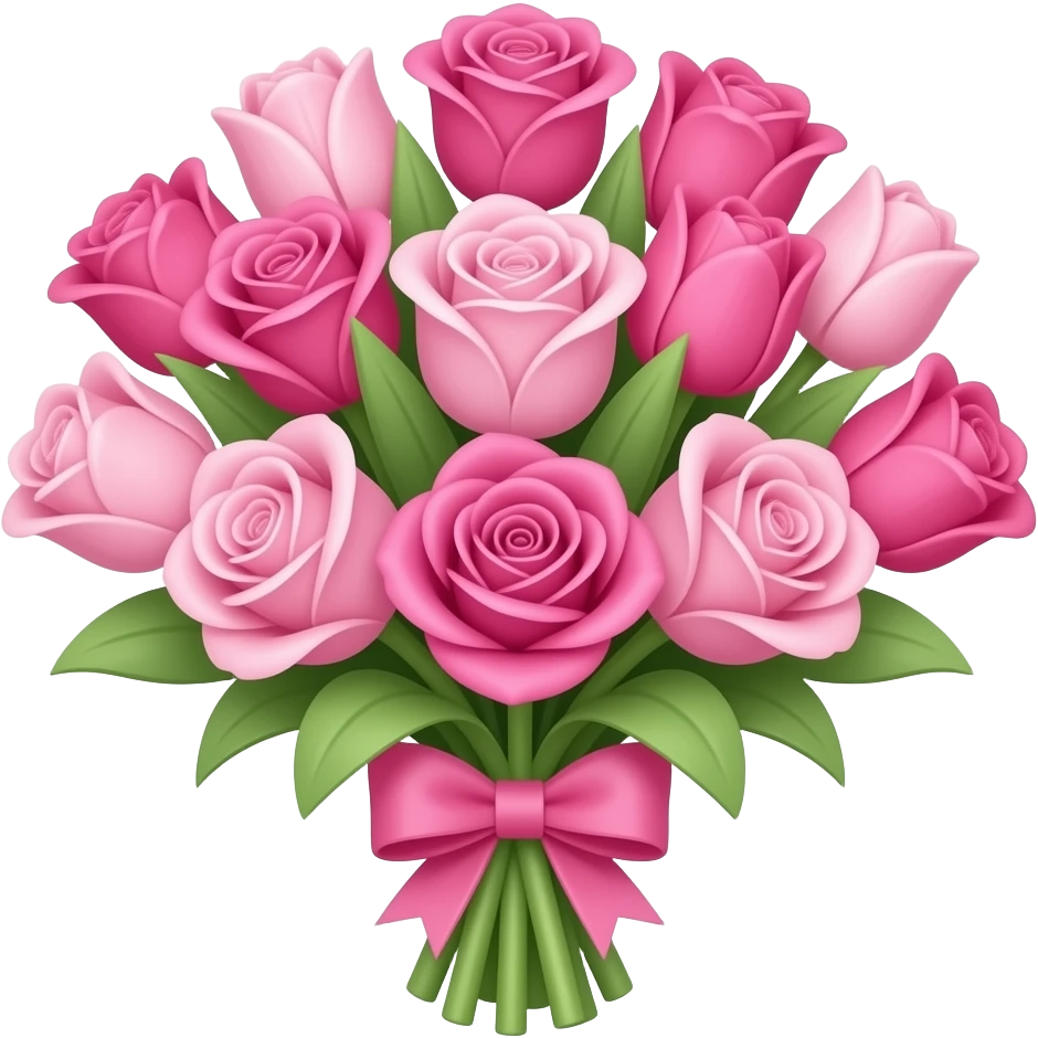 Flowers (roses, tulips) inspired by barbie colour pallete emoji