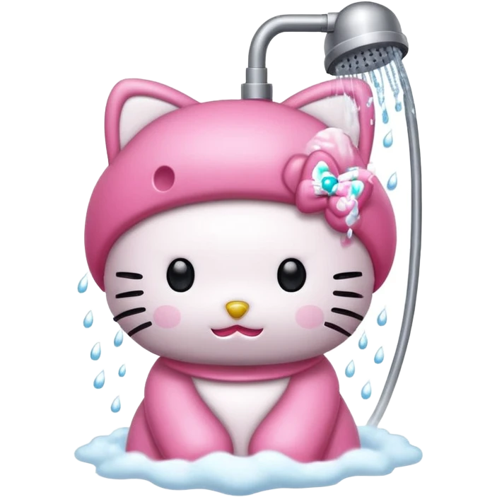 Hello kitty showering  emoji