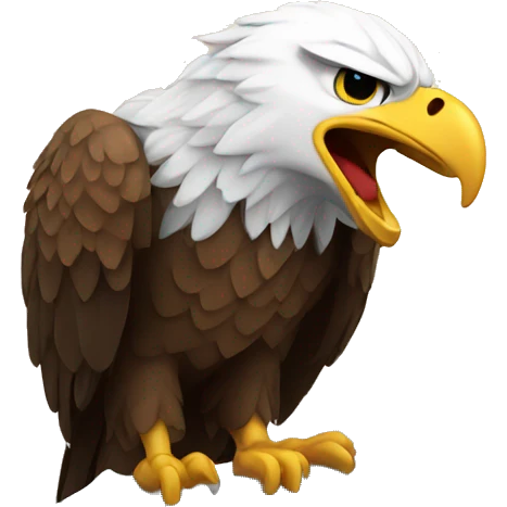 Eagle crying on the top of the mountain  emoji