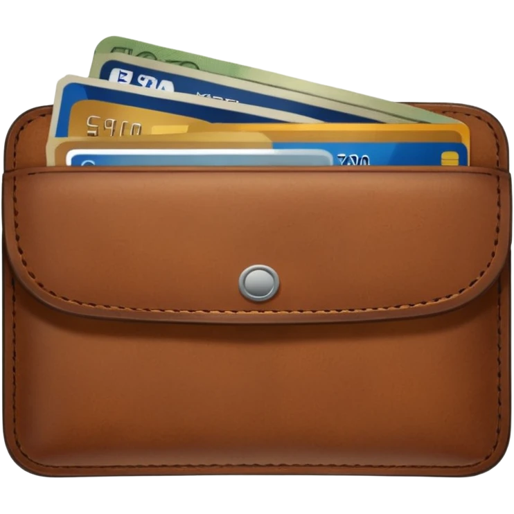 portefeuille marron avec quelques billets et carte bancaire emoji