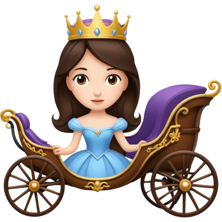 Brunette princess in carriage  emoji