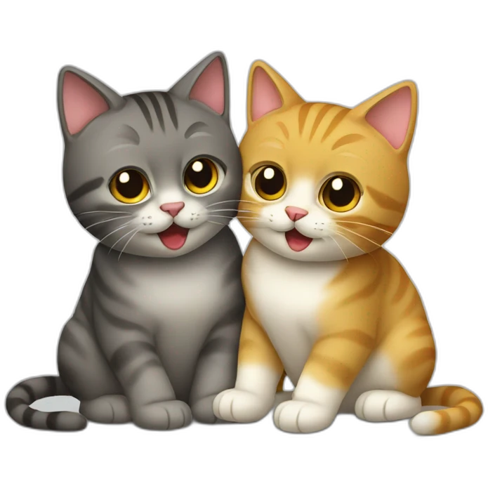 Deux chats fesant un chevk emoji