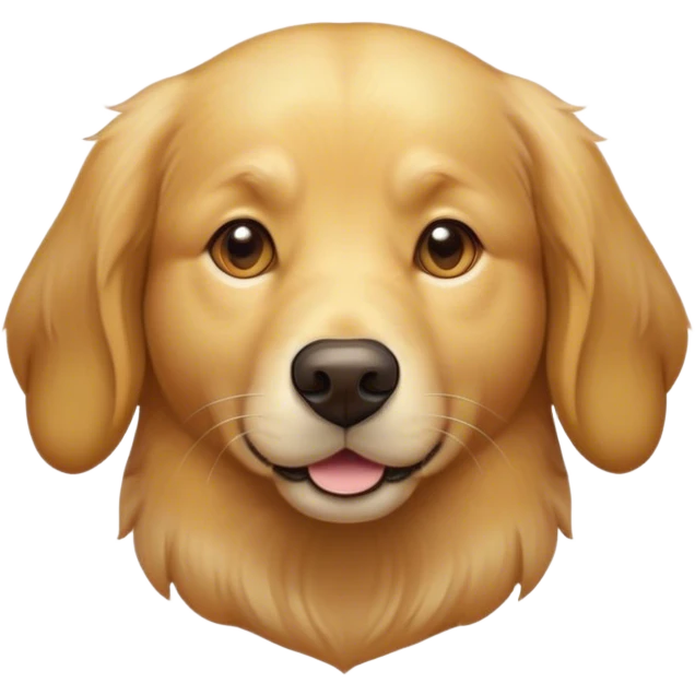 Cinematic Noble Golden Retriever Portrait Emoji, Poised and regal, with a strong, athletic build and a lustrous, well-groomed golden coat, deep-set soulful brown eyes, Simplified yet sharp and sophisticated features, highly detailed, glowing with a soft, dignified glow, high shine, intelligent and friendly, stylized with an air of warmth, focused and attentive, soft glowing outline, capturing the essence of a watchful and confident companion, so majestic it feels as though it could bound out of the screen with effortless authority! emoji