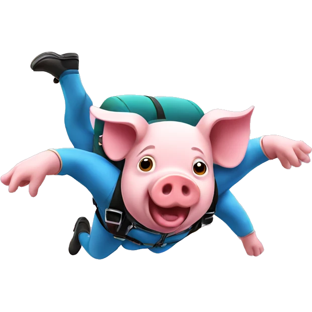 Pig skydiving  emoji