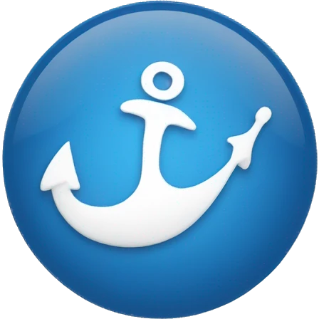 A white hook inside of a blue cirkel emoji