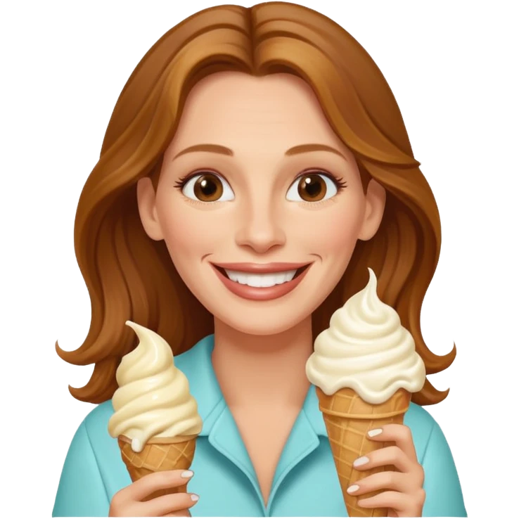 Julia Roberts eating ice cream emoji