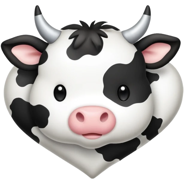 Cute heart with cow print pattern emoji