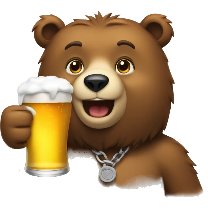 bear with beer emoji