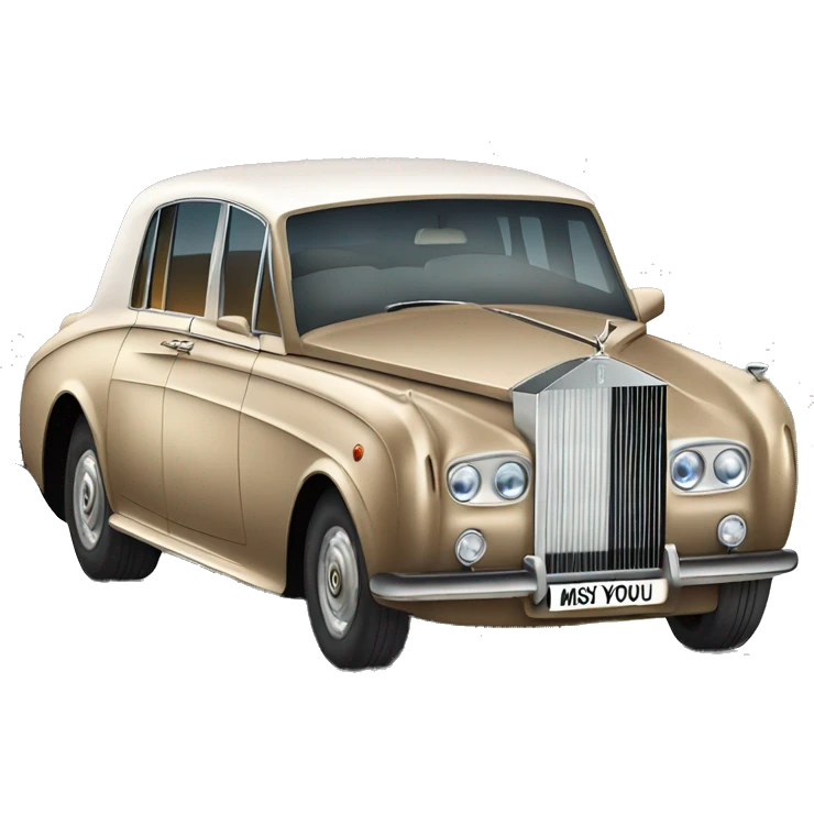 rolls royce with car number "miss you" emoji