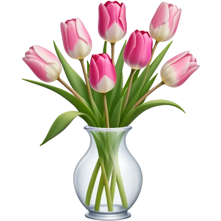 Wit met roze tulpen emoji