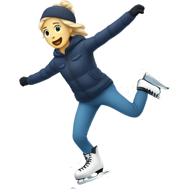 Falling from ice skating  emoji