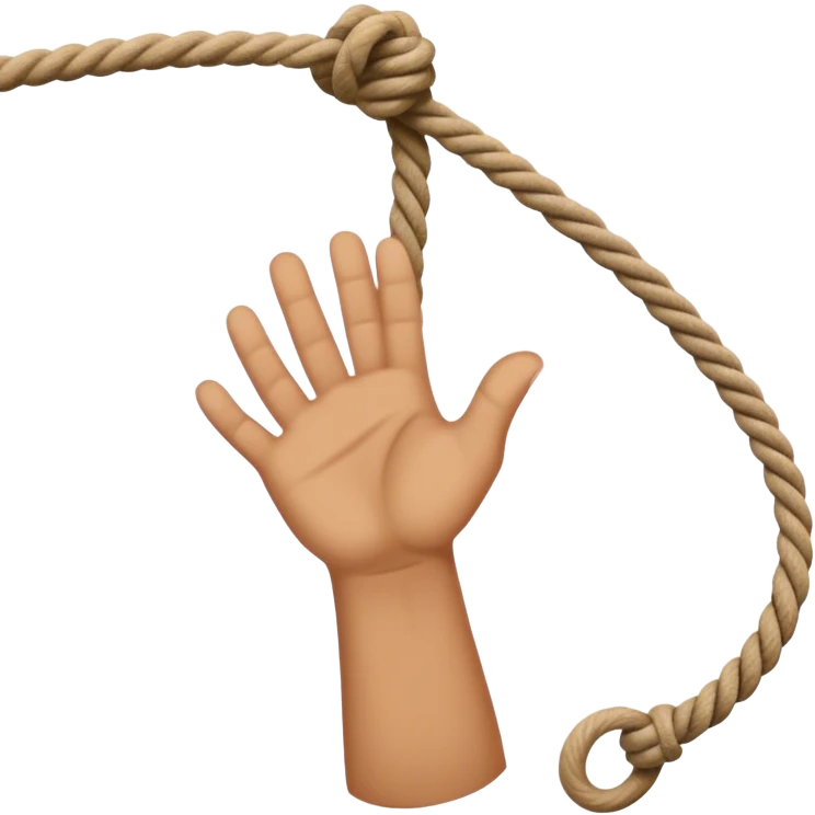 hand letting go a rope fall emoji