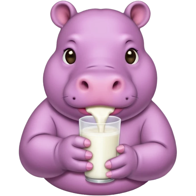 Hippo animal Pink milk image emoji