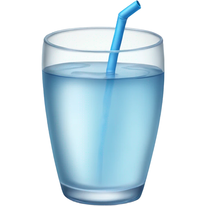 A huge glass of water with a curly straw emoji