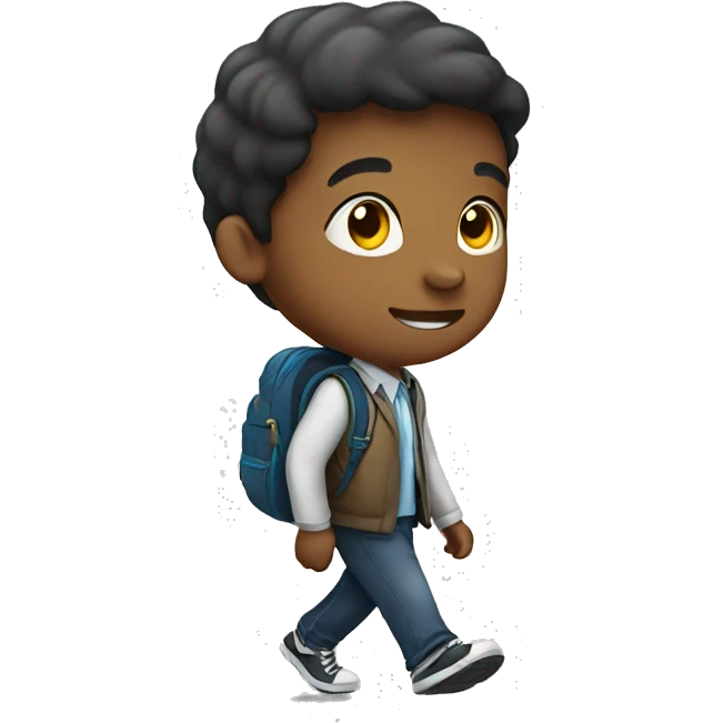 school kid walking emoji