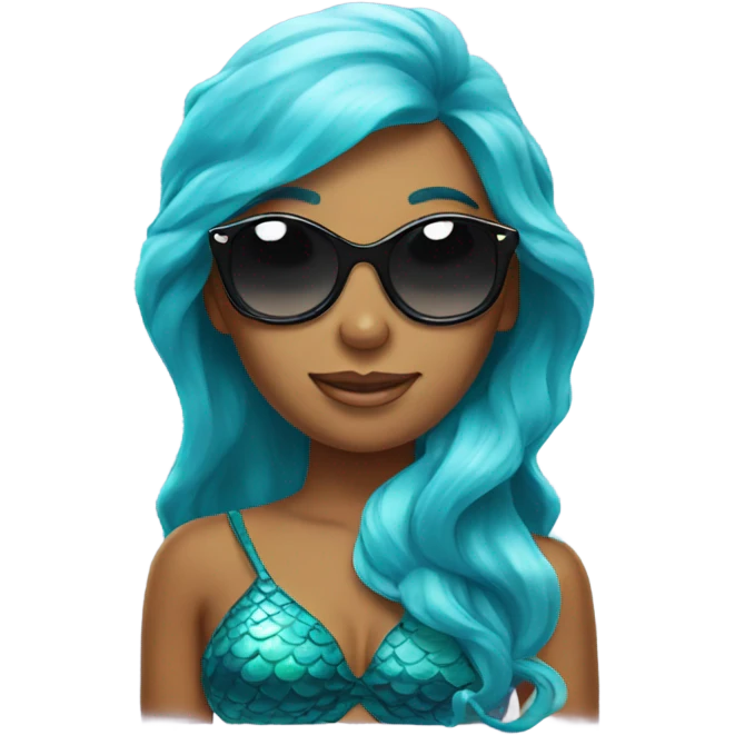 Mermaid wears sunglass emoji