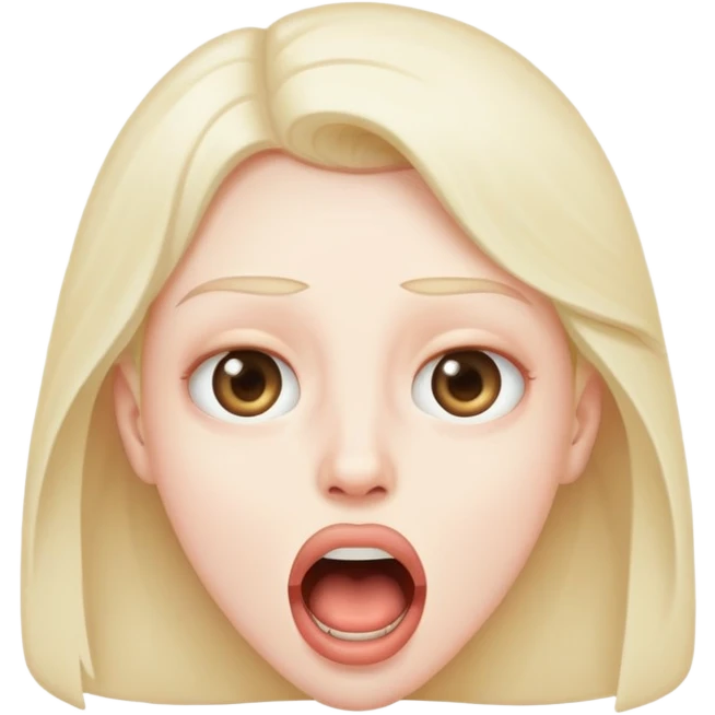 Olho revirado e boca aberta emoji