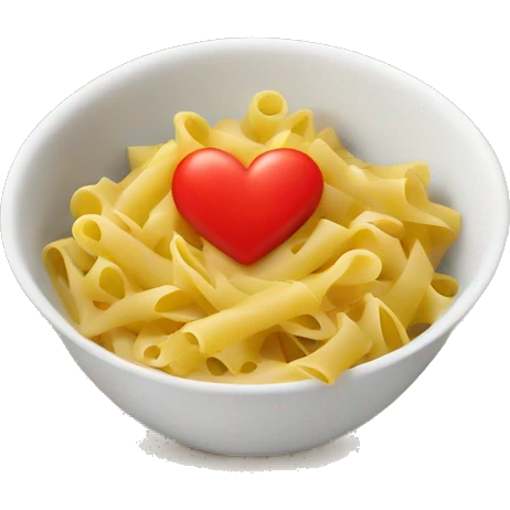pasta bowl with heart emoji