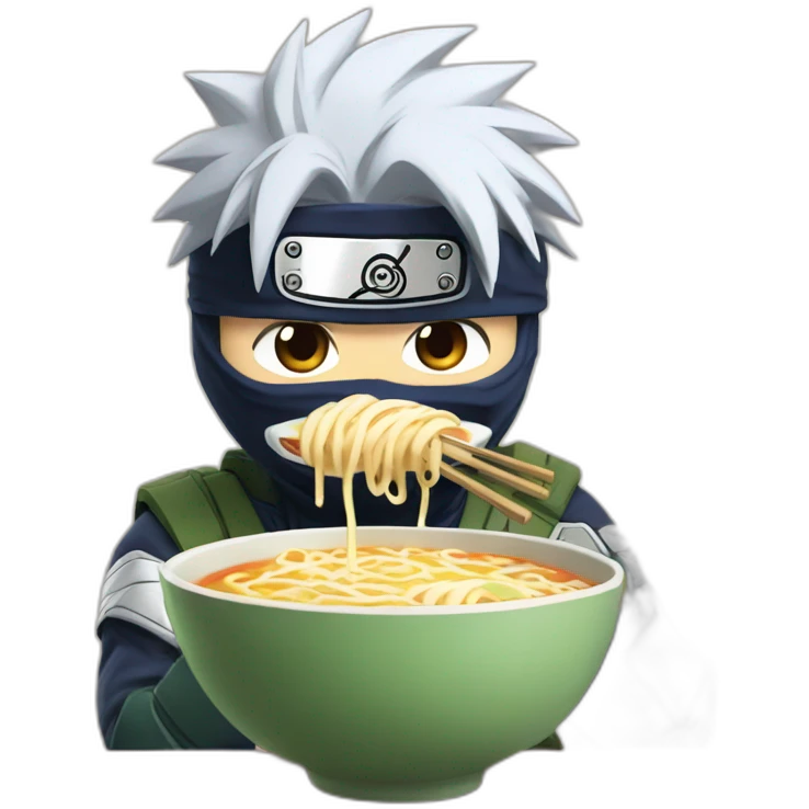 kakashi eating ramen emoji