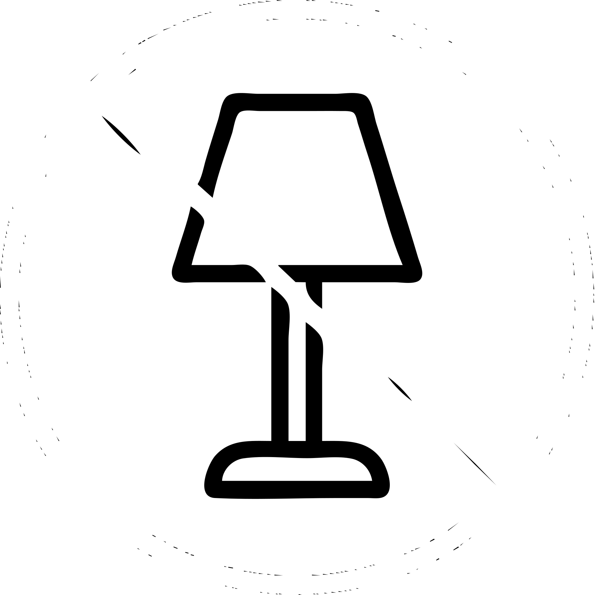 simple green lamp silhouette inside a red circle with a diagonal line, universal not allowed sign, icon style emoji