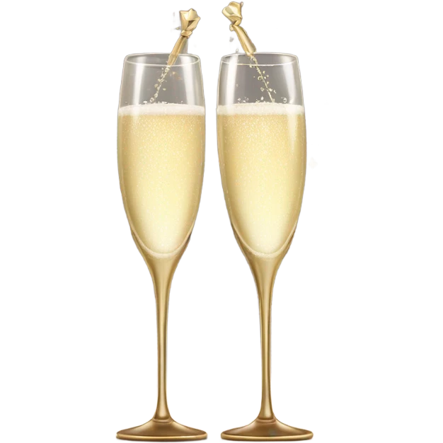 two Champagne glass with a bow  emoji