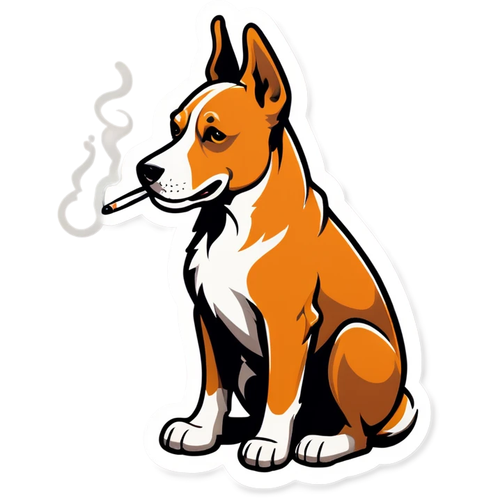 Dog with smoking  emoji