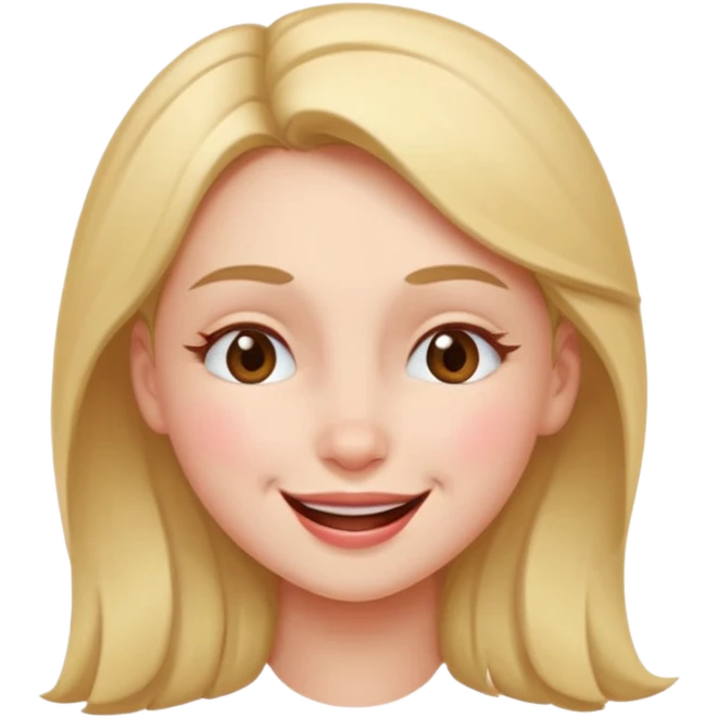 Girl winking with her left eye closed, happy face,  emoji