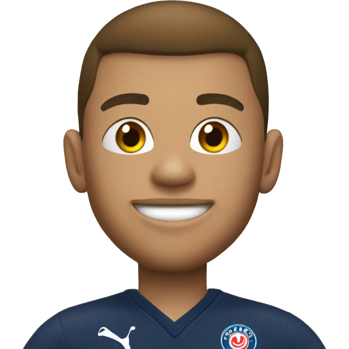 mbappé avec une tête de noisette emoji