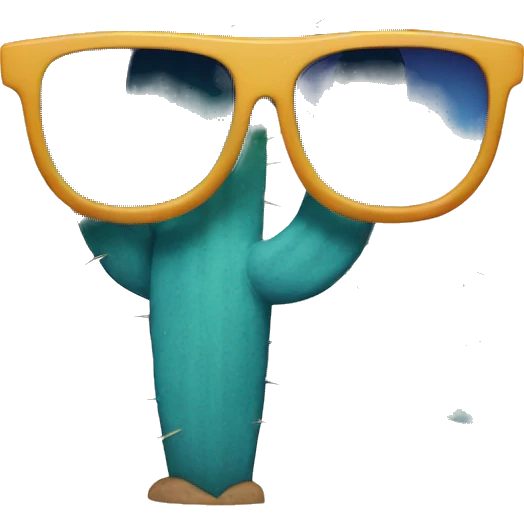 Blue cactus with sunglasses emoji