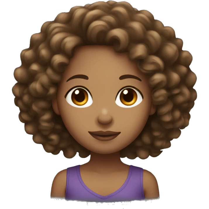 light skin black girl with long brown curly hair  emoji