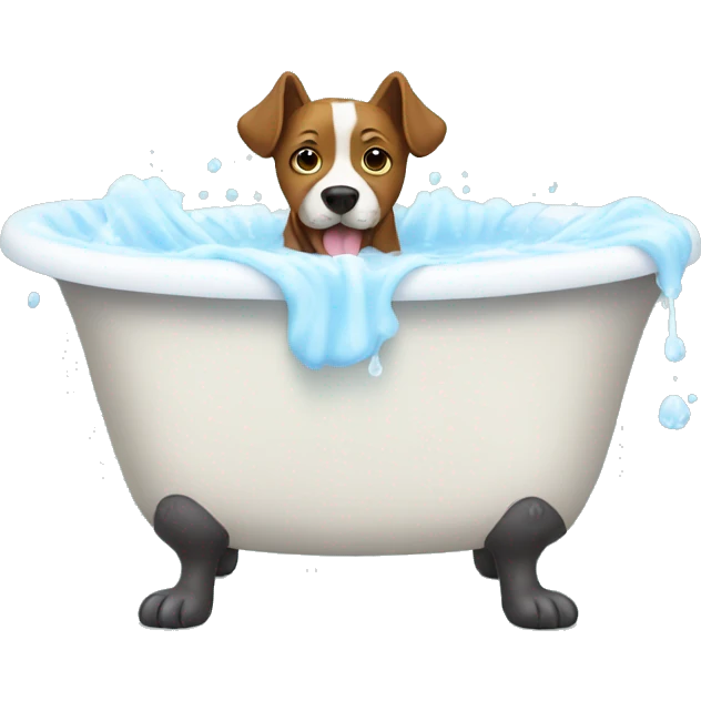 Dog taking bath emoji