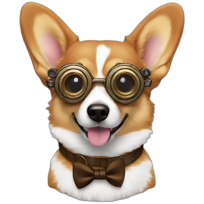 Corgi with steampunk glasses emoji