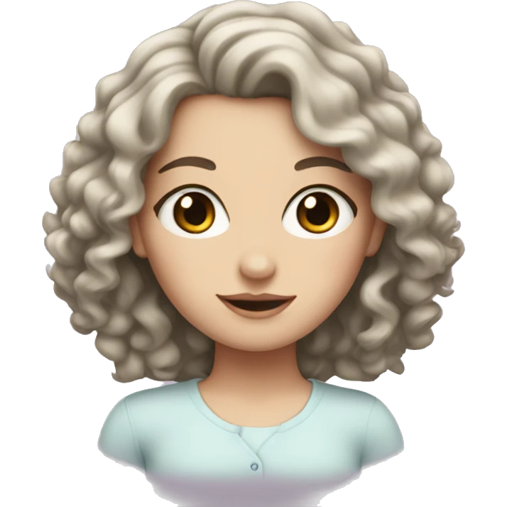 white girl with black curly hair  emoji