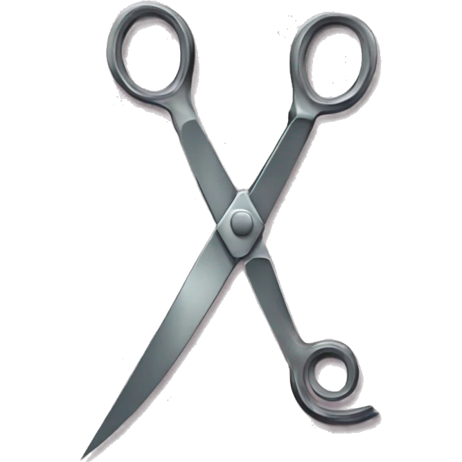 The word VI , Roman numerals for 6. V and upper case I, made out of scissors. Scissors spelling the word VI emoji