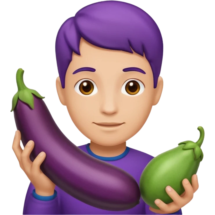 Eggplant shoved into vagina emoji