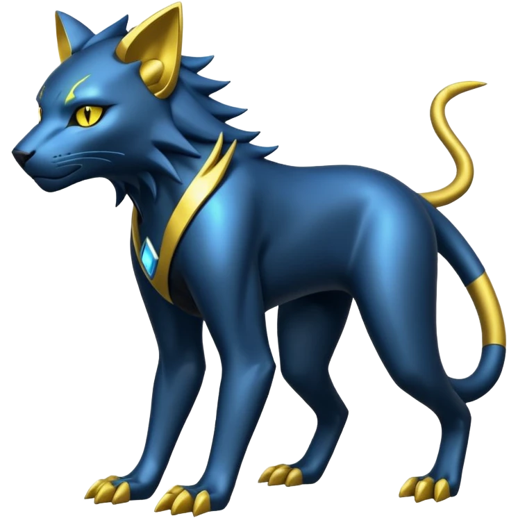 Modern Cyber Luxray-creature, full body emoji