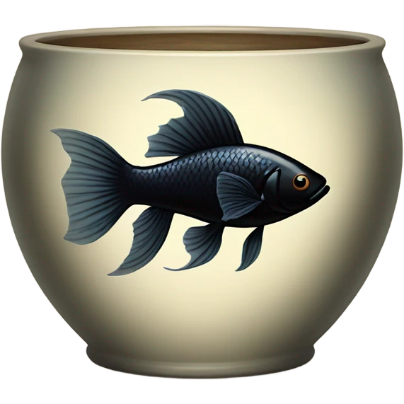 Black Beta  in vintage bowl  emoji