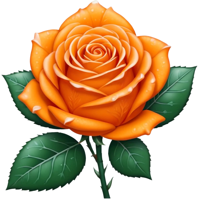 Frozen orange rose emoji