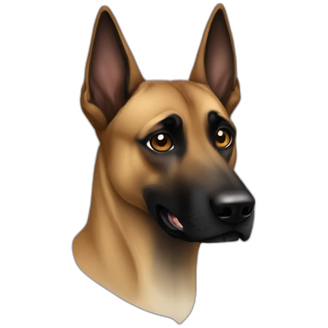 malinois dog with ghost face emoji