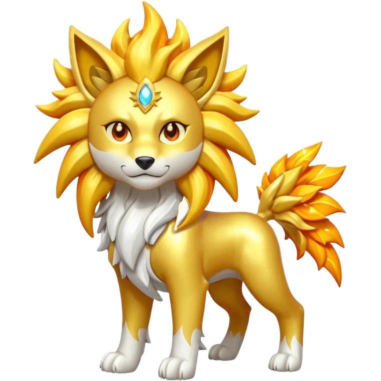 Pokemon legendary oragen and yellow solgaleo emoji