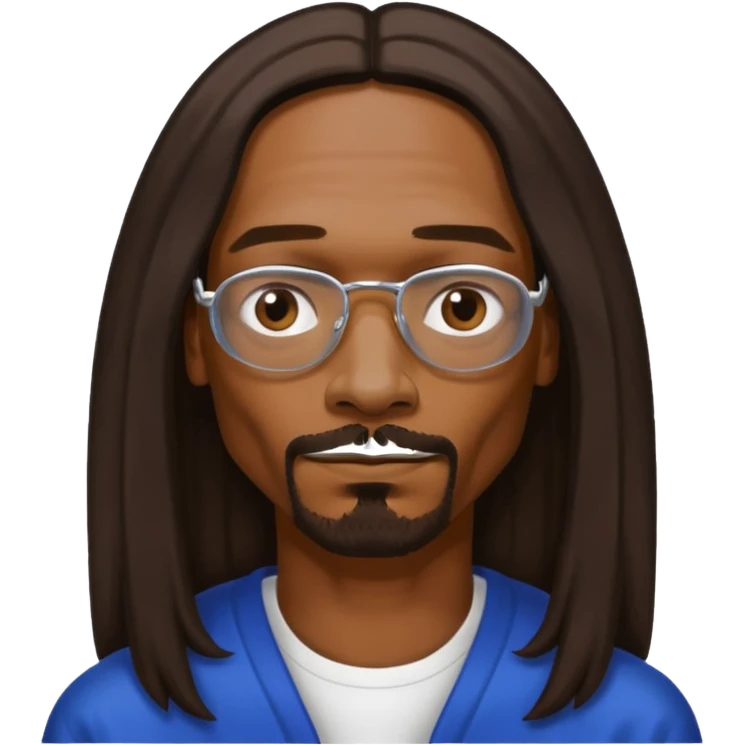Snoop Dogg with dark brown long hair emoji